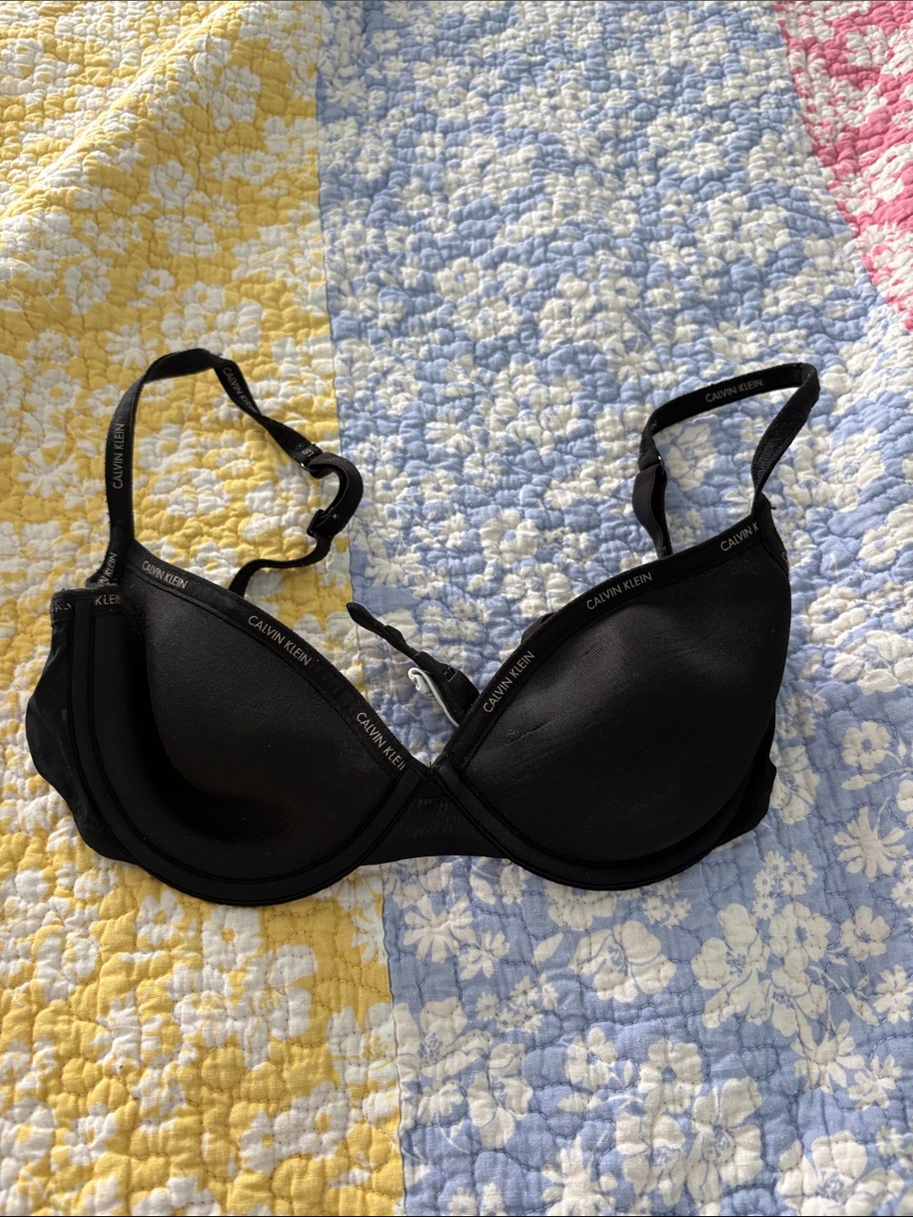 Calvin Klein Black Molded Push-Up Bra with Branded Straps